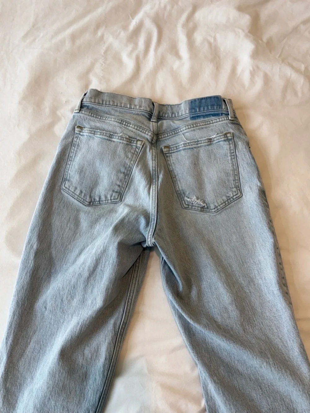 Abercrombie & Fitch Light Low Rise Blue Straight Leg Jeans - Picture 3 of 4